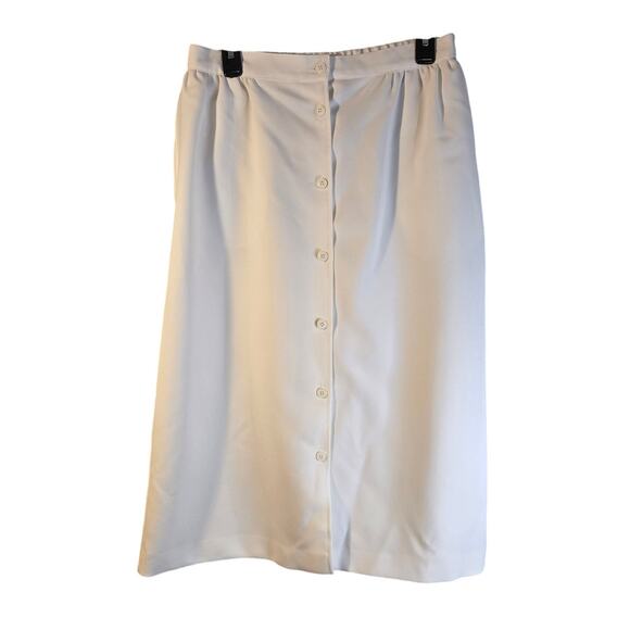 Haberdashery by Personal Dresses & Skirts - Haberdashery 16 White Midi Button Down Skirt [0435]
